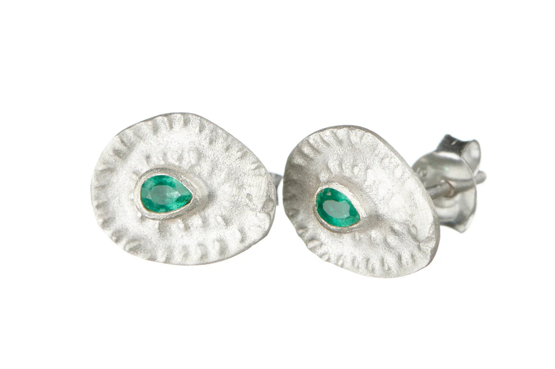 Pharaoh Tear Studs - *Ruby and silver