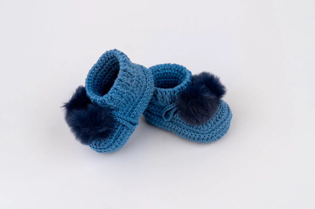 The Topsy Pom Pom Baby Bootees