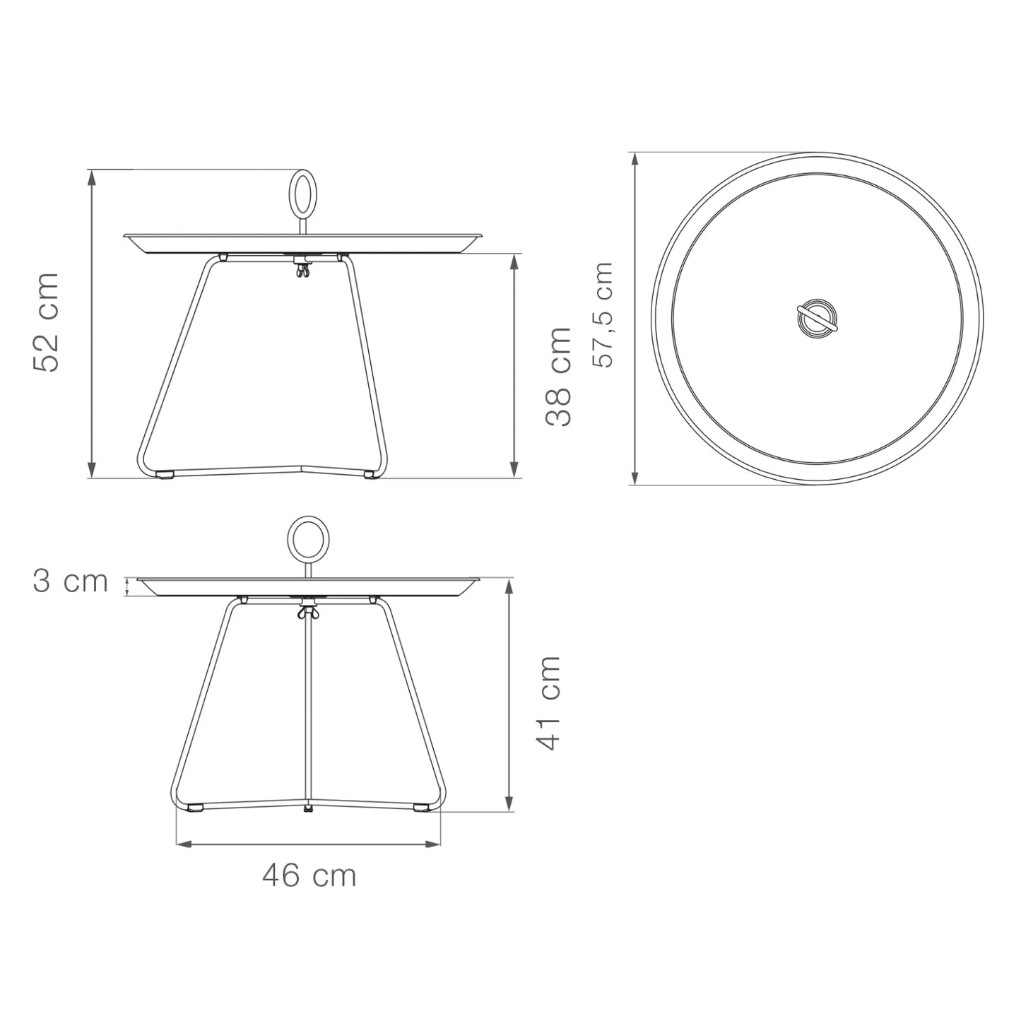 Eyelet Tray Table | Medium | 60cm