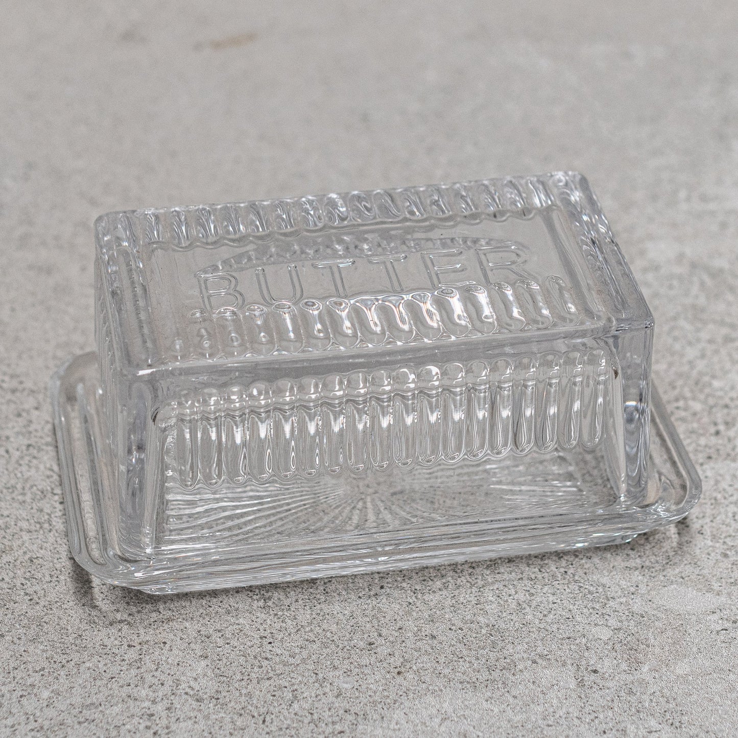 Butter dish in glass
