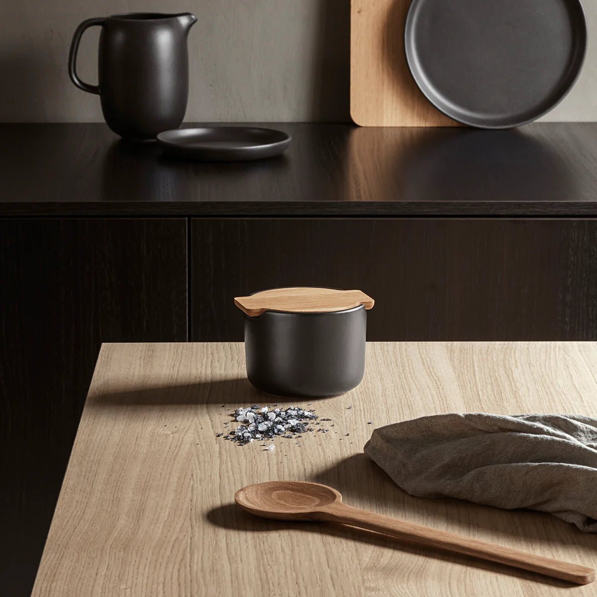 Nordic Kitchen salt cellar with lid