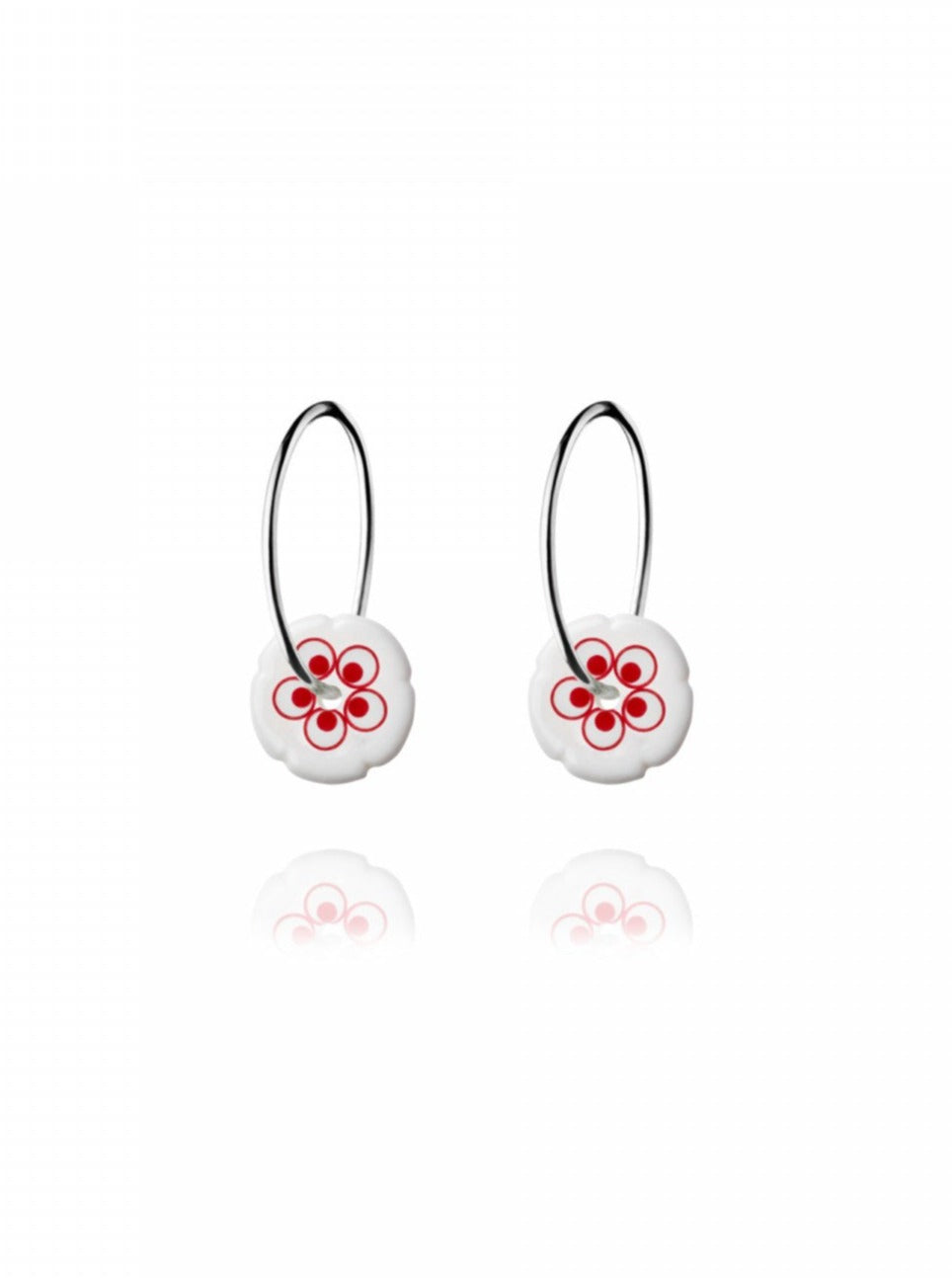 Flower hoop earrings | silver