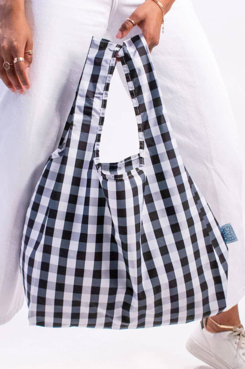 Gingham black and white | Medium Bag