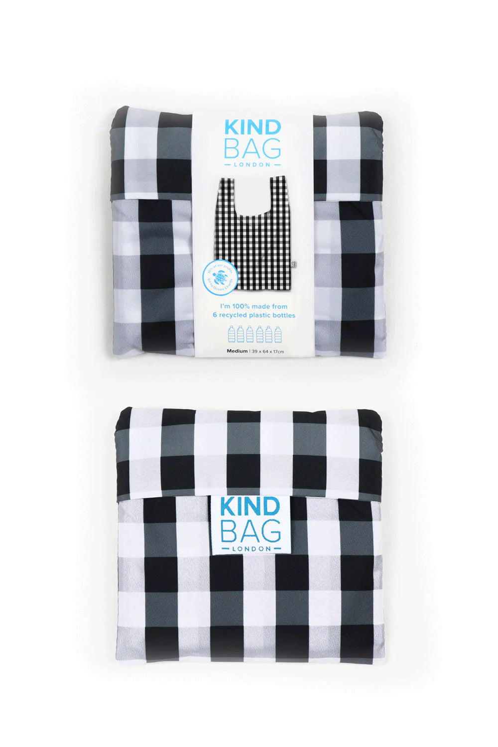 Gingham black and white | Medium Bag