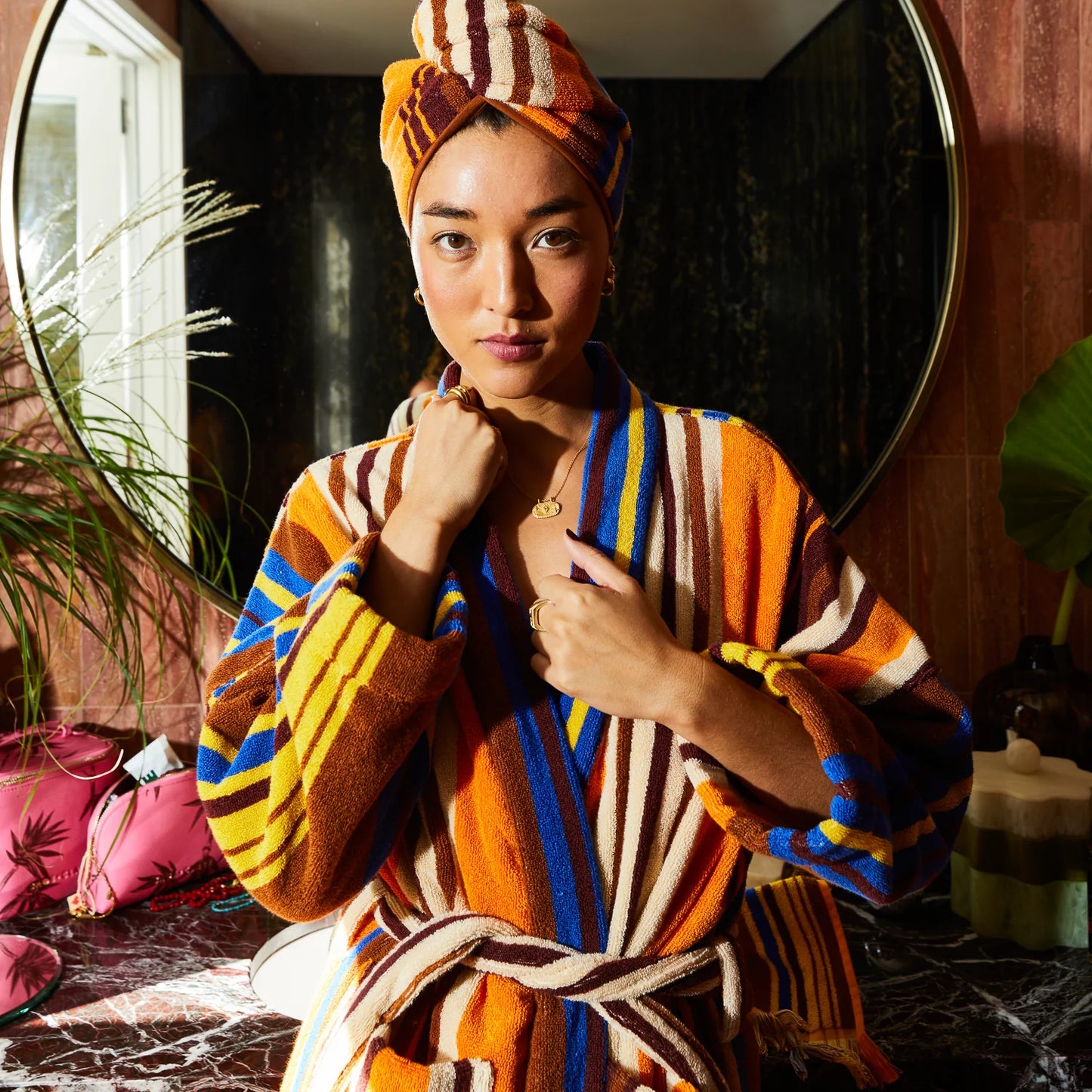 Nicolette Towelling Robe- Russet