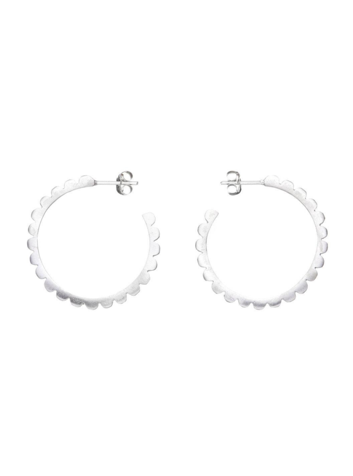 Frill Hoops Silver Earrings