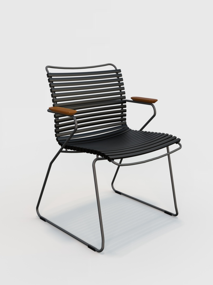 Click Dining Chair with arms | Black