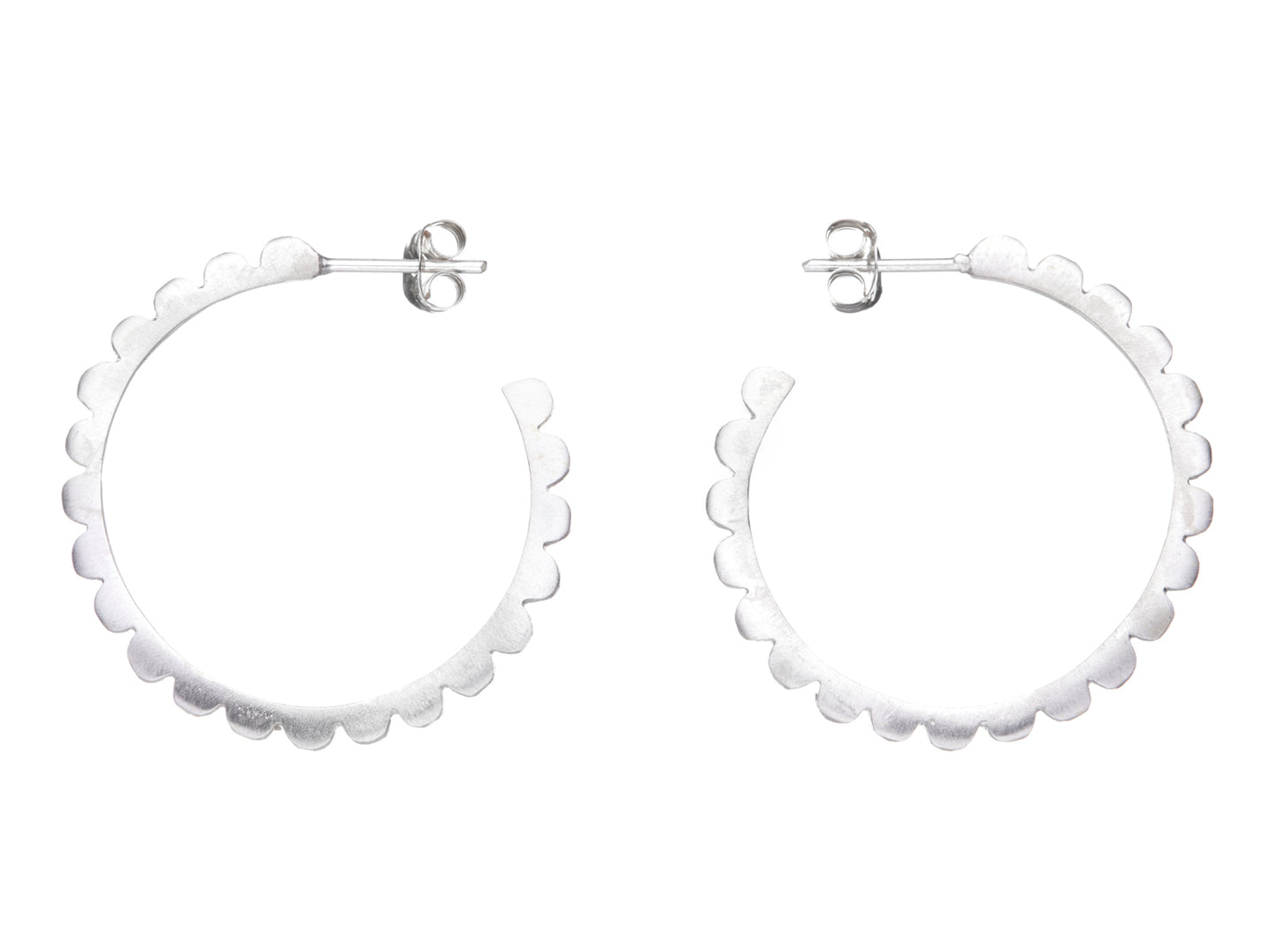 Frill Hoops Silver Earrings