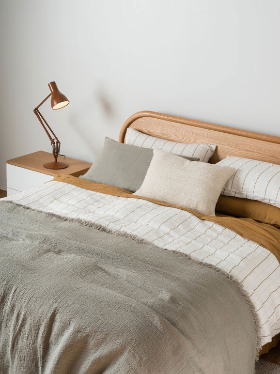 Monday Linen Queen Duvet Cover | Chalk/Miso