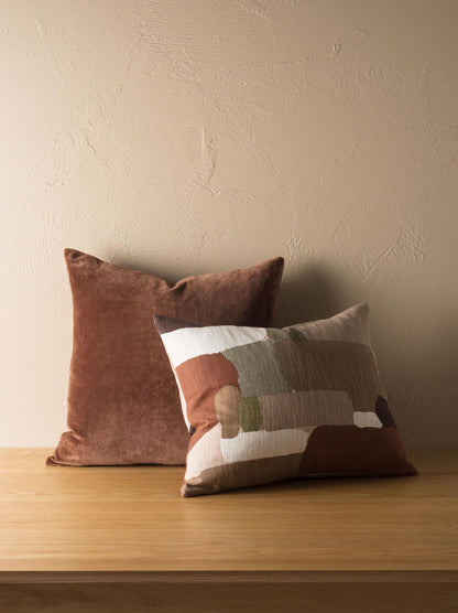 Cotton Velvet Cushion Cover | Brick