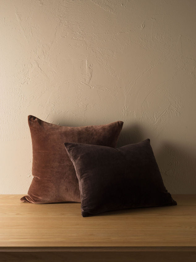 Cotton Velvet Cushion Cover | Brick