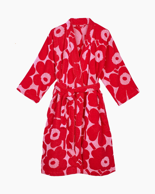 Unikko bathrobe | Red & pink