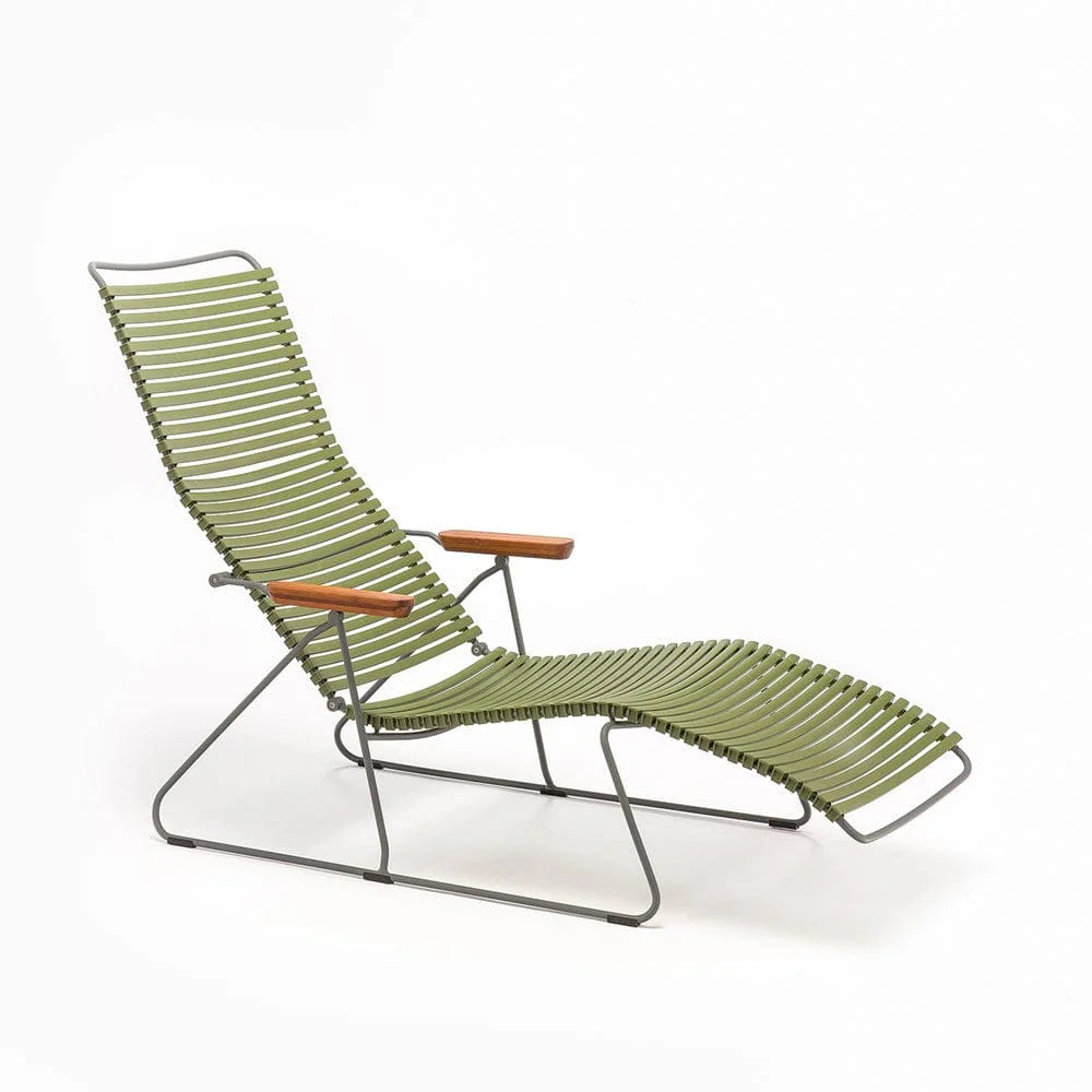 Click Sunlounger with Armrest- Olive Green