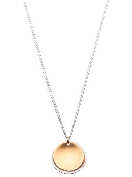 Disc Necklace | gold and silver