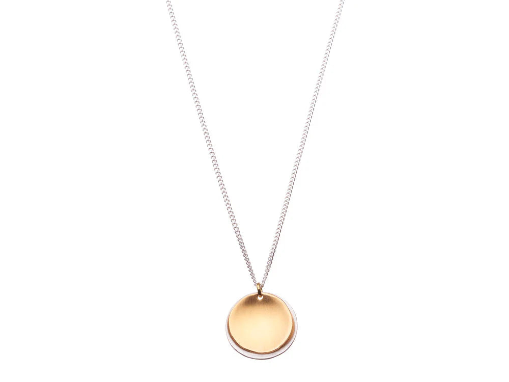 Disc necklace | gold top