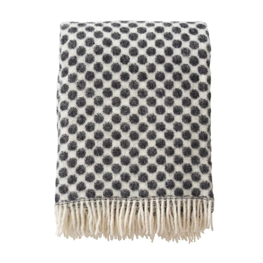 Gotland Dots Wool Blanket | Black