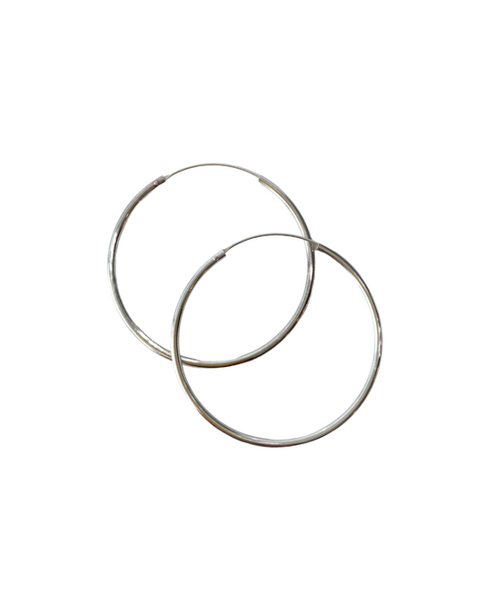 Hoop Earrings | Silver | 40mm