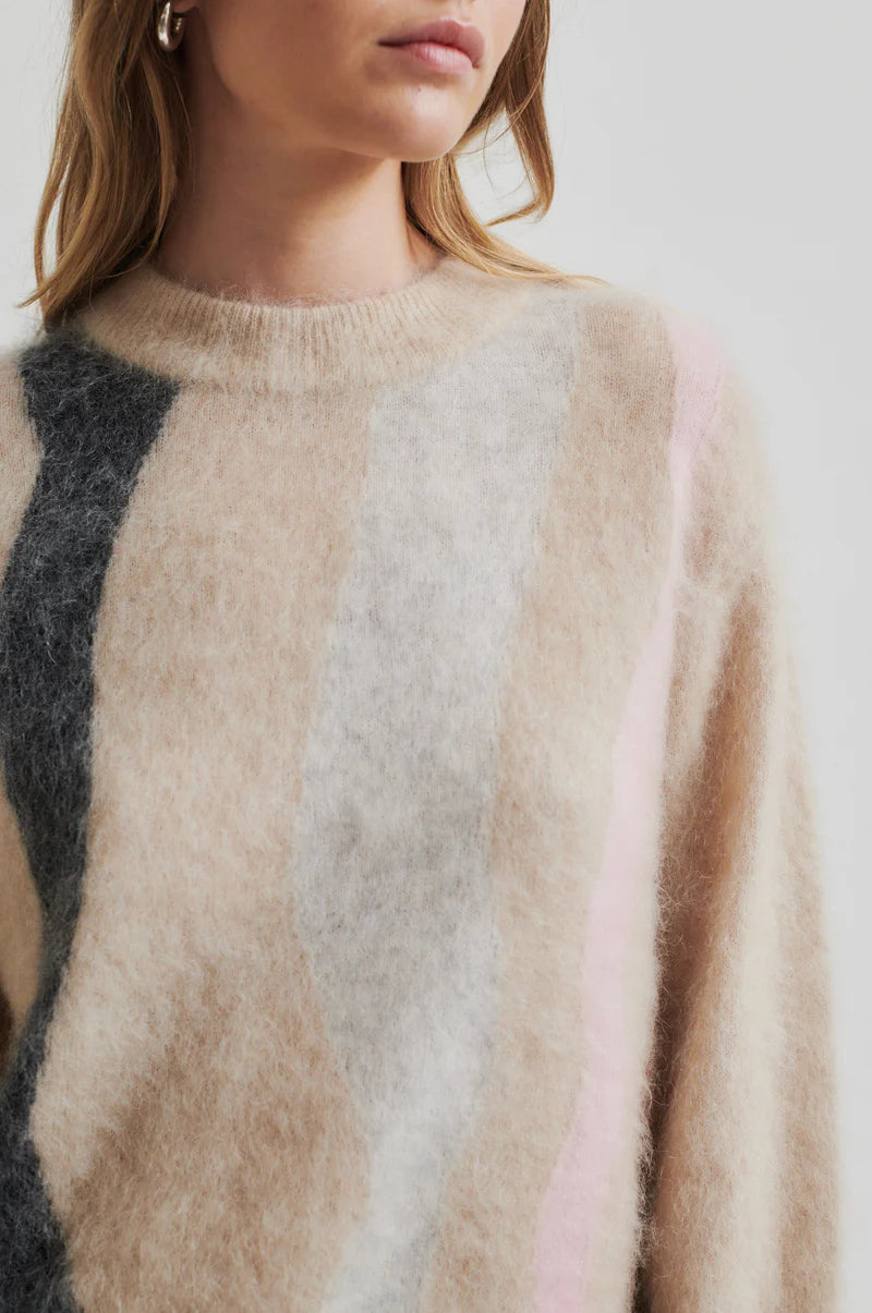 Marbel Knit O-Neck | Multi-coloured