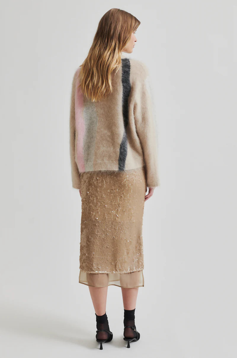 Marbel Knit O-Neck | Multi-coloured