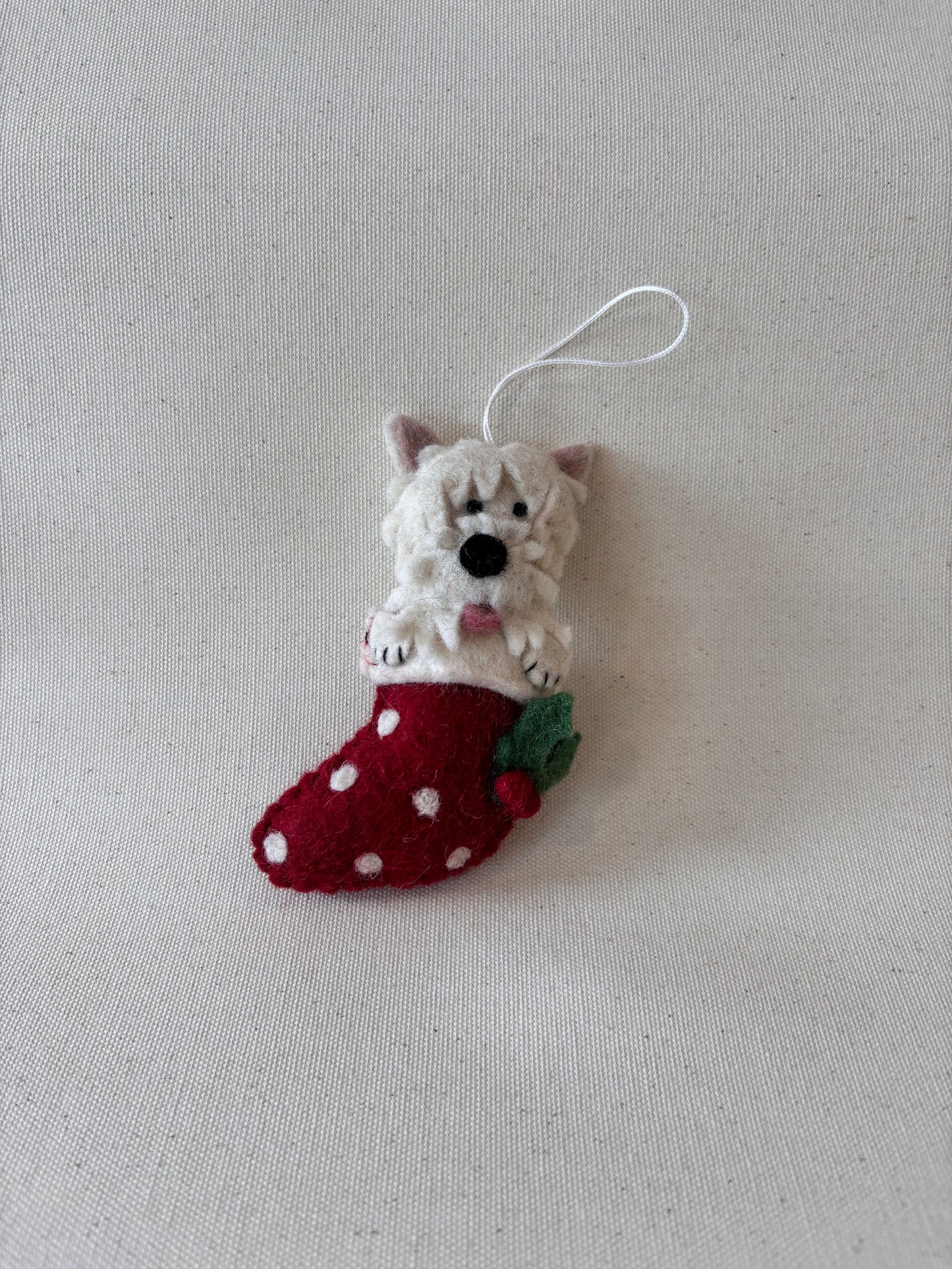 Felt dog ornament