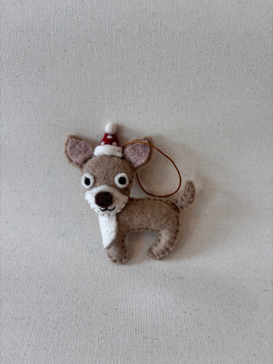 Felt dog ornament