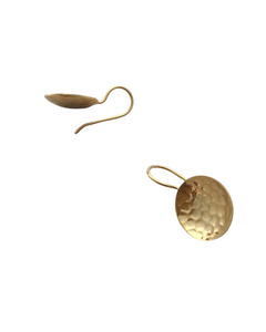 Hammered Dish Earrings | Gold