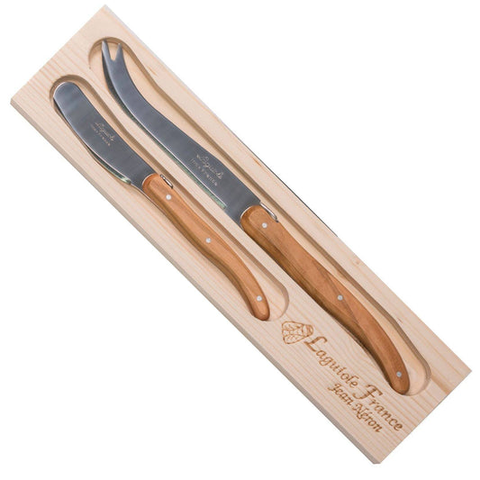 Laguiole Jean Neron Cheese Knife Set OLIVE WOOD