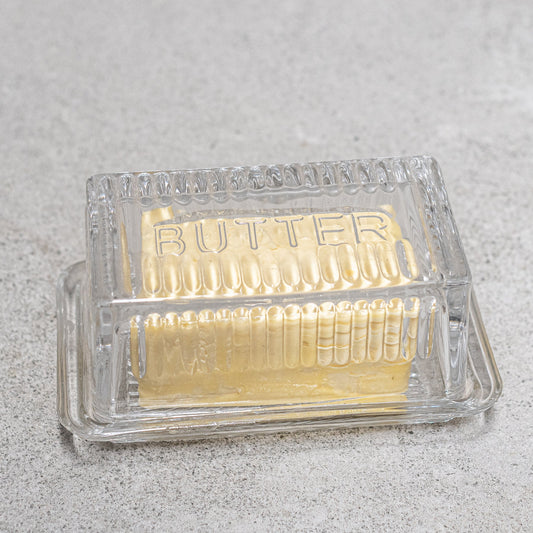 Butter dish in glass
