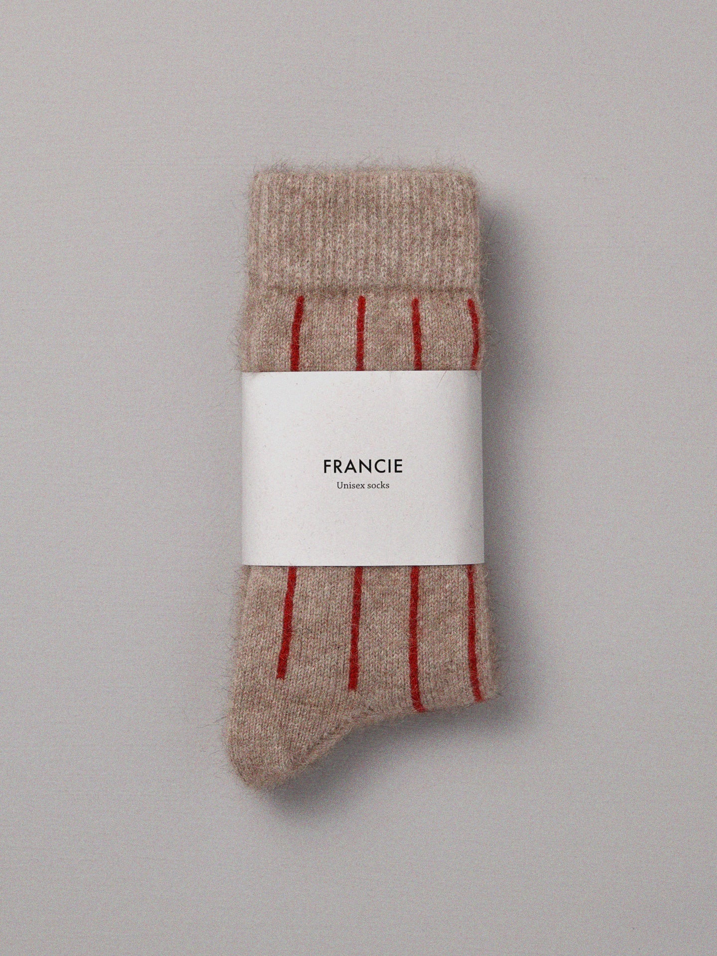 Signature Socks Striped | Natural and Crimson