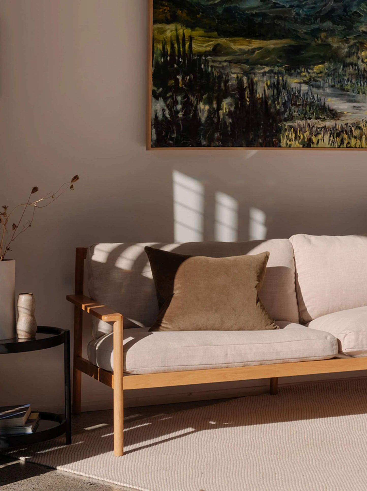 Velvet Cushion Cover - Caper