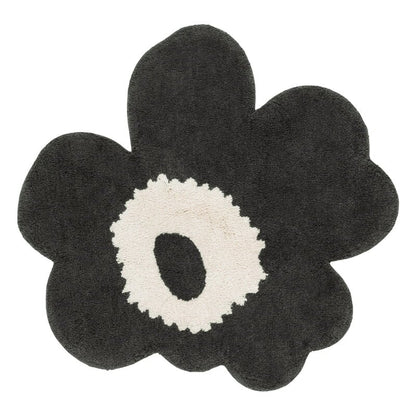Unikko bathroom rug, charcoal - off-white