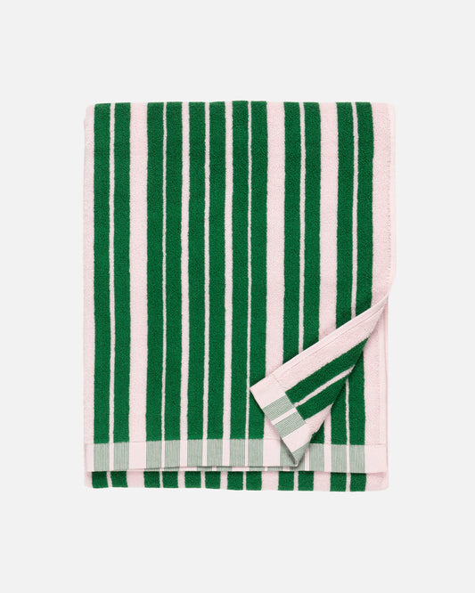 Raide Bath Towel | Pink and green