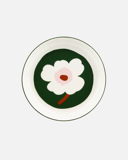 Unikko Syva Dish | Green and Pink 20.5cm