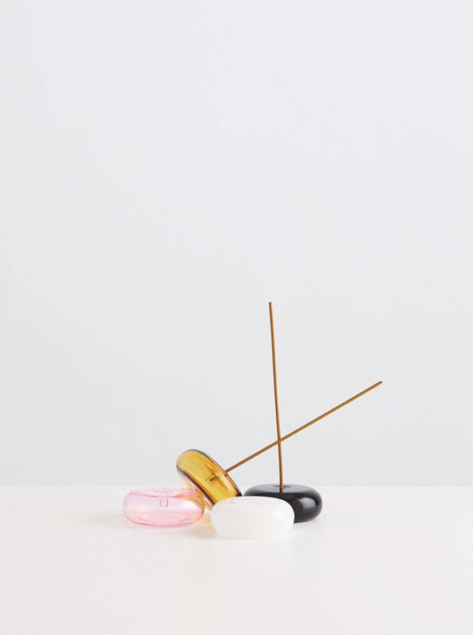 Glass Pebble Incense Holder