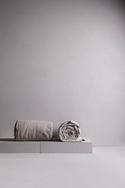 Minerale Vintage wash linen quilt | Natural Flax