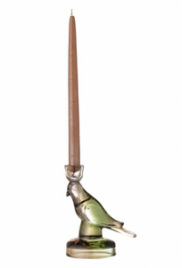 Glass Bird Candle Holder | Green