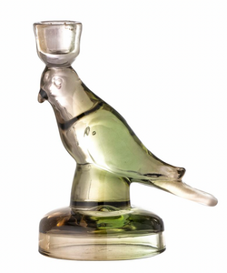 Glass Bird Candle Holder | Green
