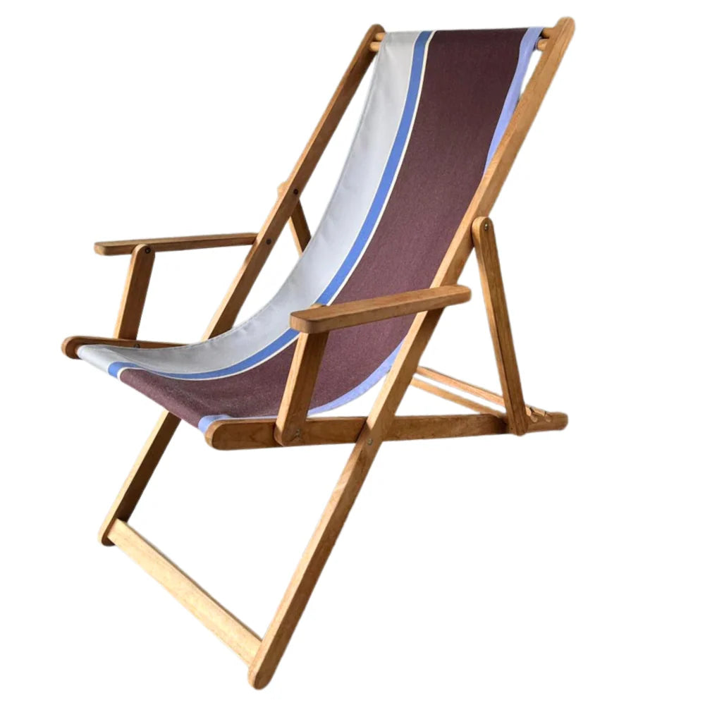 Teak Deckchair w/Arms - Sunbrella