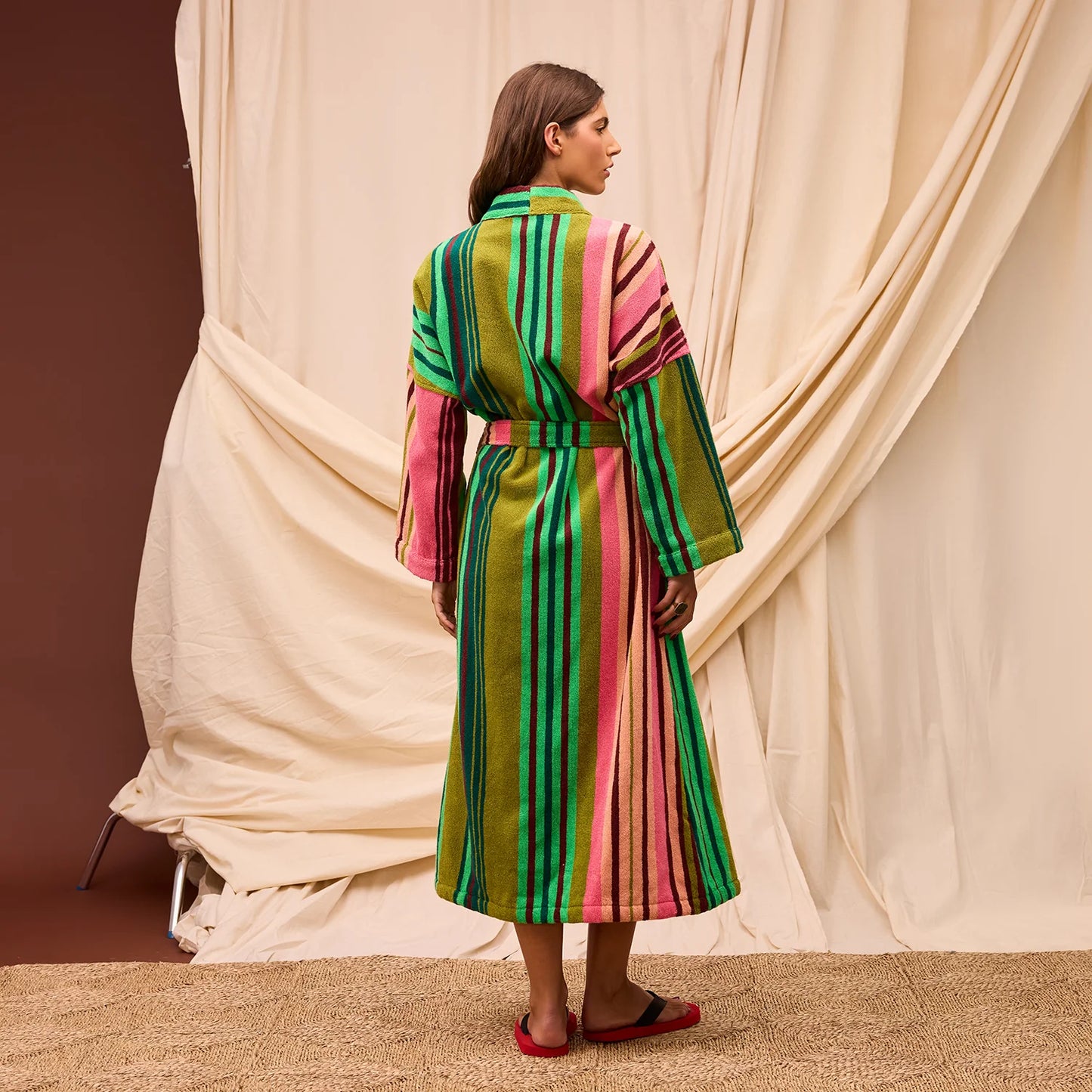 Nicolette Towelling Robe- Juniper