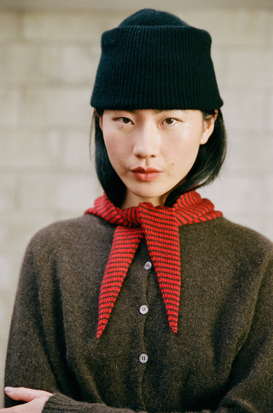 Daisy Scarf | Cherry and Chestnut Stripe