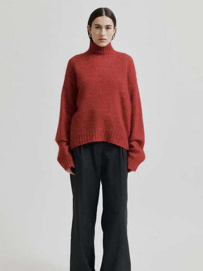Brookline Knit T-Neck, Red