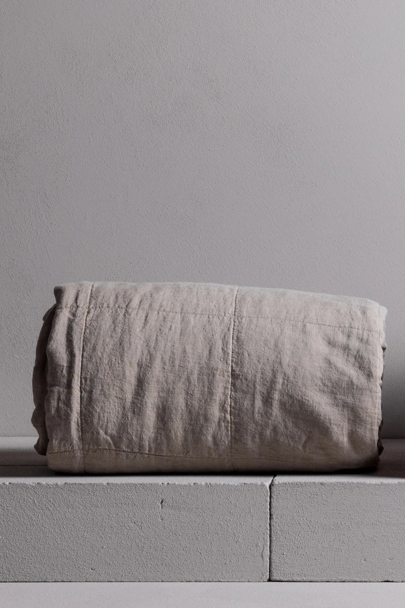 Minerale Vintage wash linen quilt | Natural Flax