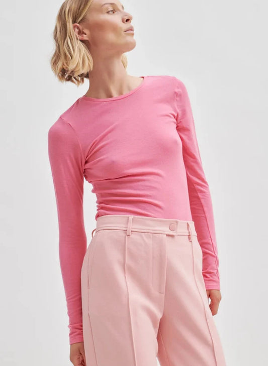 Matima O neck tee | Pink Cosmos