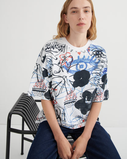Oversized Boxy tee - Anniversary print
