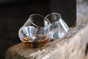 Clear Rocking Whisky Glasses | Set of 2