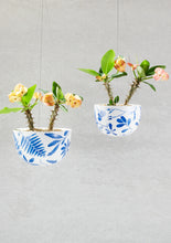 Load image into Gallery viewer, Blue Botanical Hanging Planter
