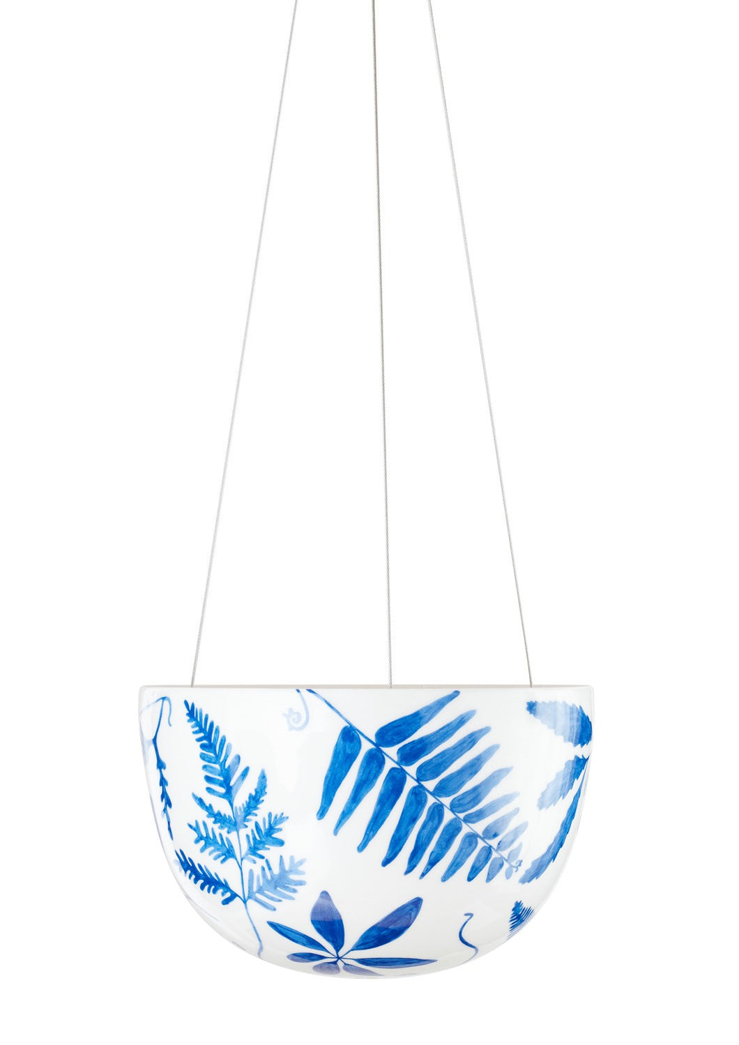 Blue Botanical Hanging Planter