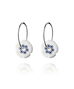 Flower hoop earrings