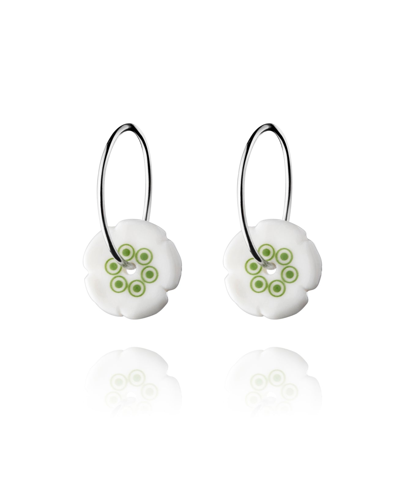 Flower hoop earrings | silver