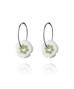 Flower hoop earrings